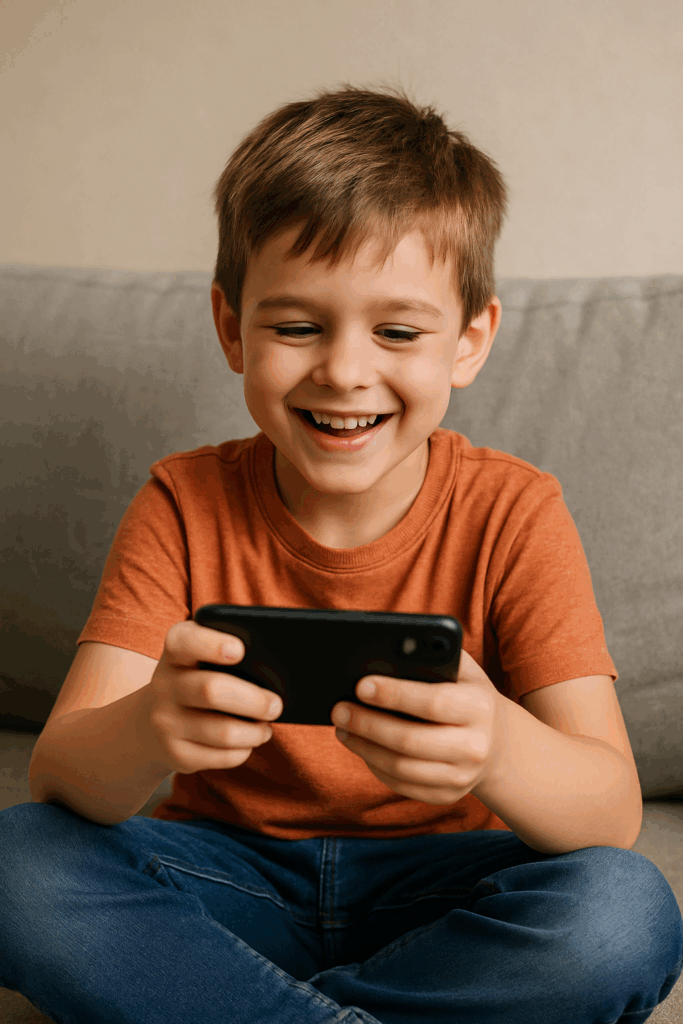 Child on mobile device